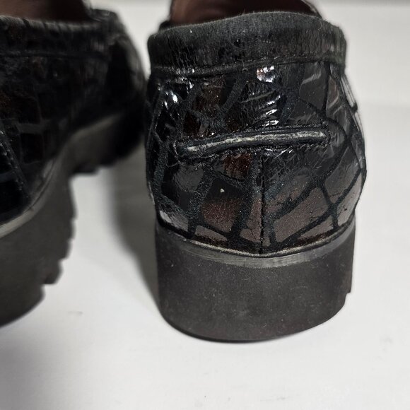 Donald J Pliner Rio 66 Leather Loafer Womans Size 7 M Croc Reptile Snake Slip On - Picture 9 of 13